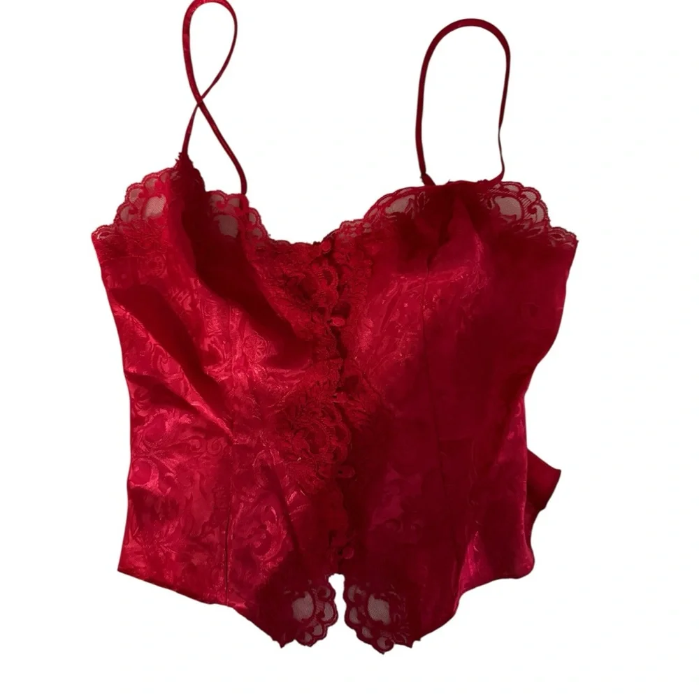 Vintage Gold Label Victoria’s Secret Cami 2 Piece Set with Lace, Sheer Sexy Love - Picture 2 of 15